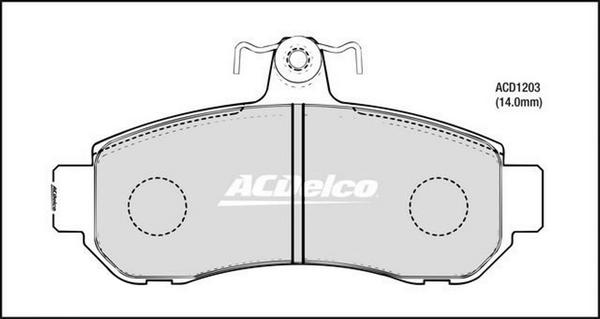 ACDelco ACD1203 - Kit pastiglie freno, Freno a disco autozon.pro