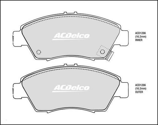 ACDelco ACD1286 - Kit pastiglie freno, Freno a disco autozon.pro