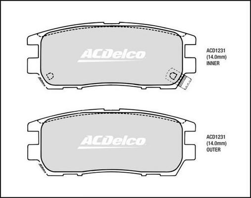 ACDelco ACD1231 - Kit pastiglie freno, Freno a disco autozon.pro