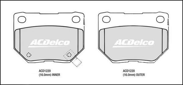 ACDelco ACD1220 - Kit pastiglie freno, Freno a disco autozon.pro