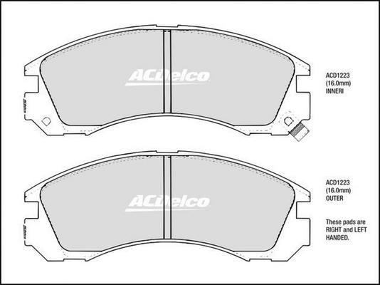 ACDelco ACD1223 - Kit pastiglie freno, Freno a disco autozon.pro