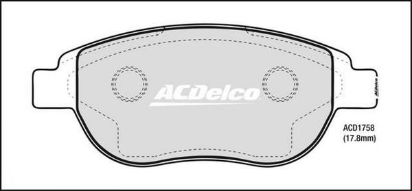 ACDelco ACD1758 - Kit pastiglie freno, Freno a disco autozon.pro