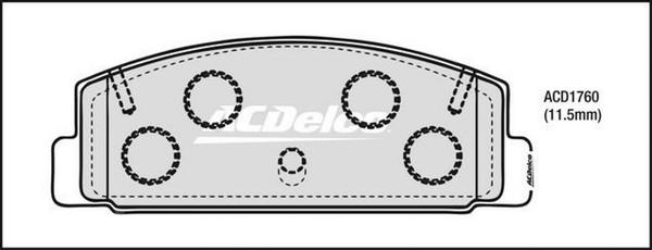 ACDelco ACD1760 - Kit pastiglie freno, Freno a disco autozon.pro