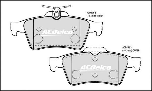 ACDelco ACD1763 - Kit pastiglie freno, Freno a disco autozon.pro