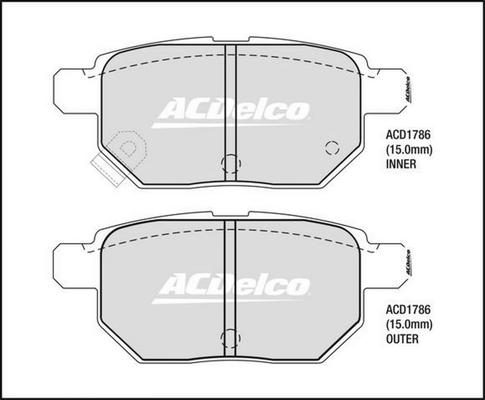 ACDelco ACD1786 - Kit pastiglie freno, Freno a disco autozon.pro