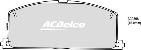 ACDelco ACD308 - Kit pastiglie freno, Freno a disco autozon.pro