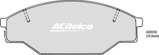 ACDelco ACD318 - Kit pastiglie freno, Freno a disco autozon.pro