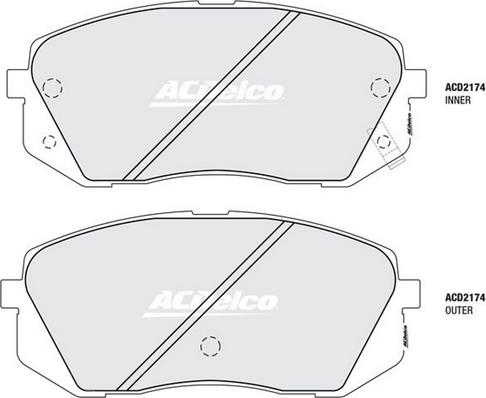 ACDelco ACD2174 - Kit pastiglie freno, Freno a disco autozon.pro