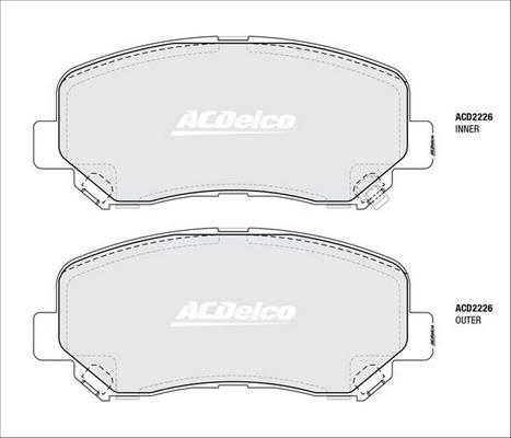 ACDelco ACD2226 - Kit pastiglie freno, Freno a disco autozon.pro