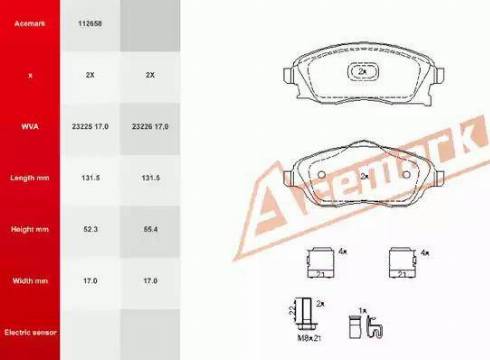 Acemark 112658 - Kit pastiglie freno, Freno a disco autozon.pro