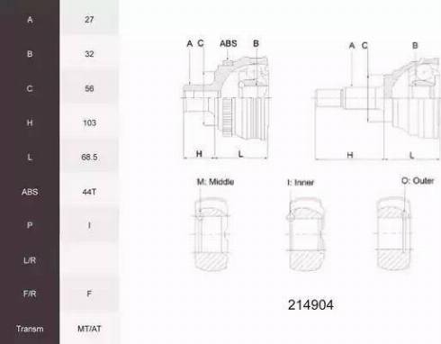 Acemark 214904 - Kit giunti, Semiasse autozon.pro