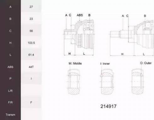 Acemark 214917 - Kit giunti, Semiasse autozon.pro