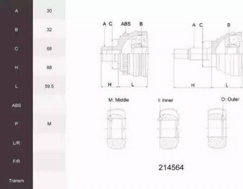 Acemark 214564 - Kit giunti, Semiasse autozon.pro