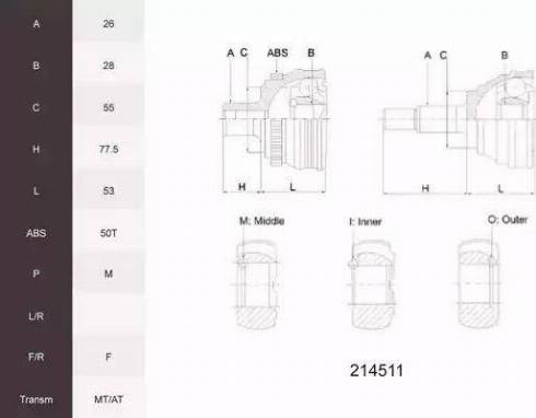 Acemark 214511 - Kit giunti, Semiasse autozon.pro