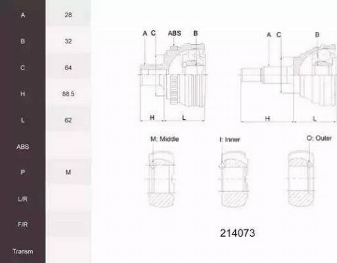 Acemark 214073 - Kit giunti, Semiasse autozon.pro