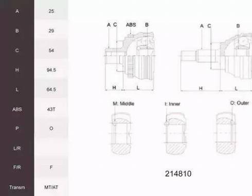 Acemark 214810 - Kit giunti, Semiasse autozon.pro