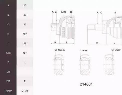 Acemark 214881 - Kit giunti, Semiasse autozon.pro