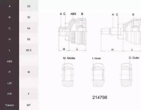 Acemark 214798 - Kit giunti, Semiasse autozon.pro