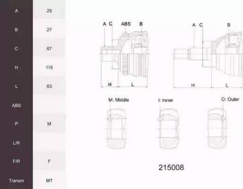 Acemark 215008 - Kit giunti, Semiasse autozon.pro