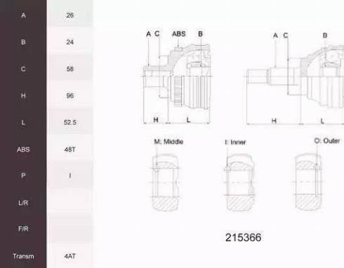 Acemark 215366 - Kit giunti, Semiasse autozon.pro