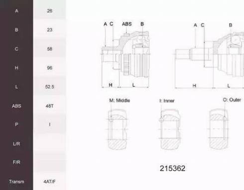 Acemark 215362 - Kit giunti, Semiasse autozon.pro