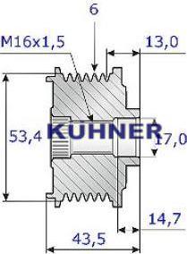 AD Kühner 885461M - Puleggia cinghia, Alternatore autozon.pro