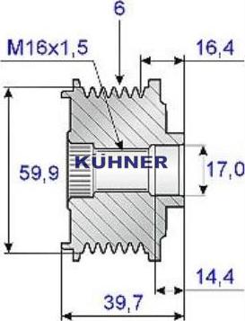 AD Kühner 885541M - Puleggia cinghia, Alternatore autozon.pro