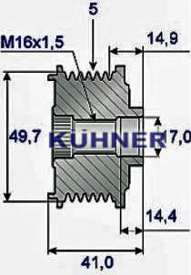 AD Kühner 885365 - Puleggia cinghia, Alternatore autozon.pro