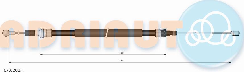Adriauto 07.0202.1 - Cavo comando, Freno stazionamento autozon.pro