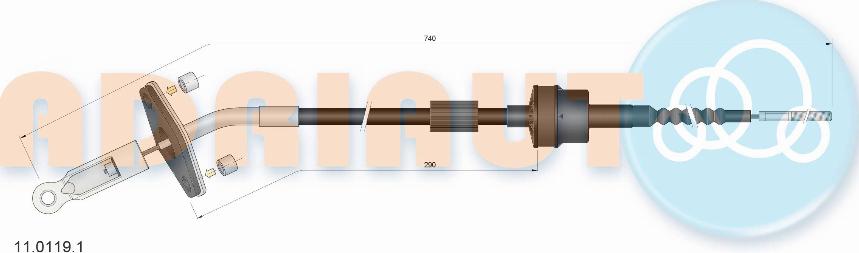 Adriauto 11.0119.1 - Cavo comando, Comando frizione autozon.pro