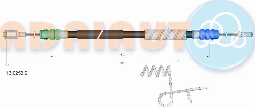 Adriauto 13.0253.2 - Cavo comando, Freno stazionamento autozon.pro
