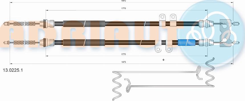 Adriauto 13.0225.1 - Cavo comando, Freno stazionamento autozon.pro