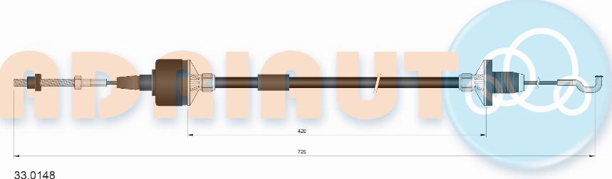 Adriauto 33.0148 - Cavo comando, Comando frizione autozon.pro