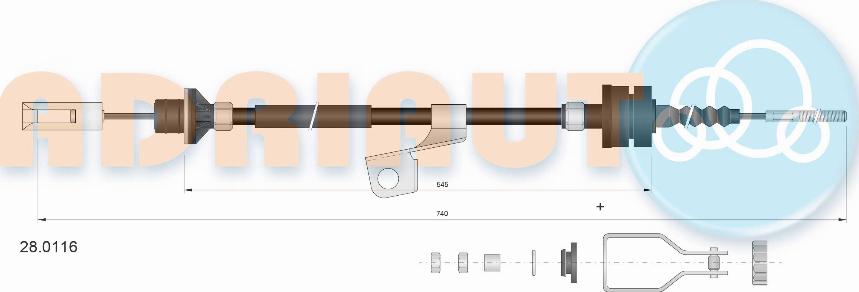 Adriauto 28.0116 - Cavo comando, Comando frizione autozon.pro