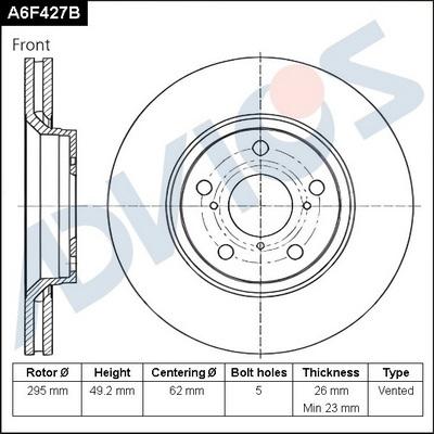 Advics A6F427B - Discofreno autozon.pro