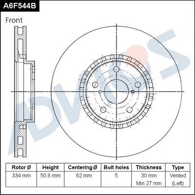 Advics A6F544B - Discofreno autozon.pro