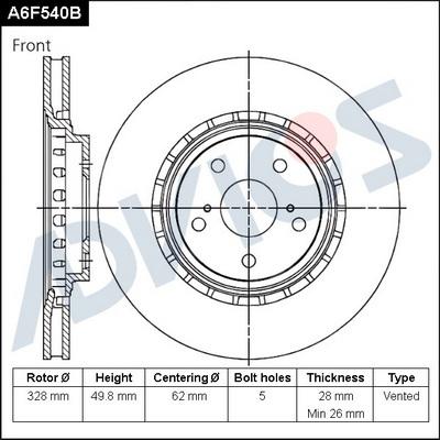 Advics A6F540B - Discofreno autozon.pro