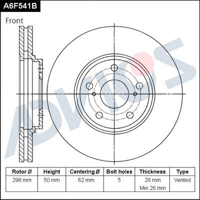 Advics A6F541B - Discofreno autozon.pro