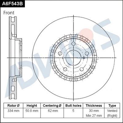 Advics A6F543B - Discofreno autozon.pro