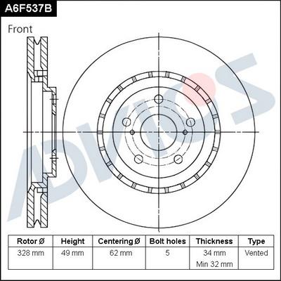 Advics A6F537B - Discofreno autozon.pro