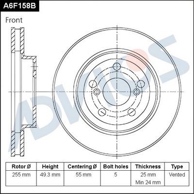 Advics A6F158B - Discofreno autozon.pro