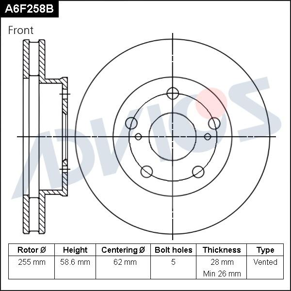 Advics A6F258B - Discofreno autozon.pro