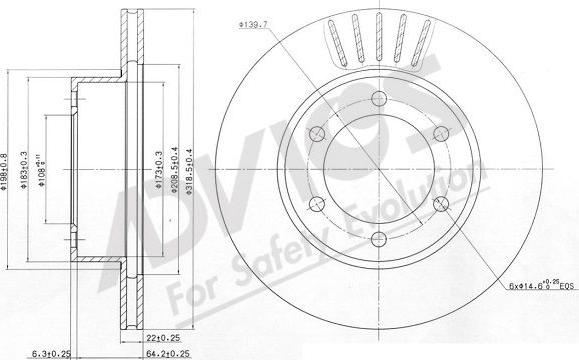 Advics A6F234B - Discofreno autozon.pro