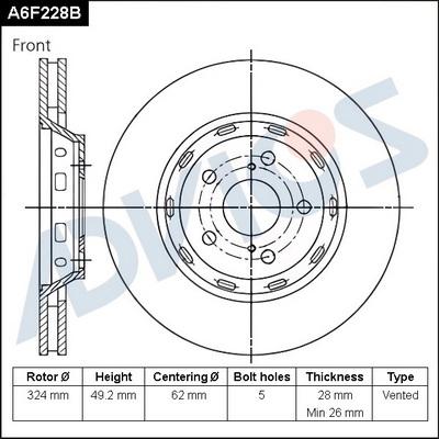 Advics A6F228B - Discofreno autozon.pro