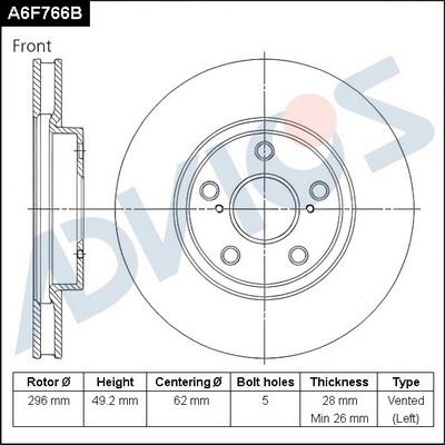 Advics A6F766B - Discofreno autozon.pro