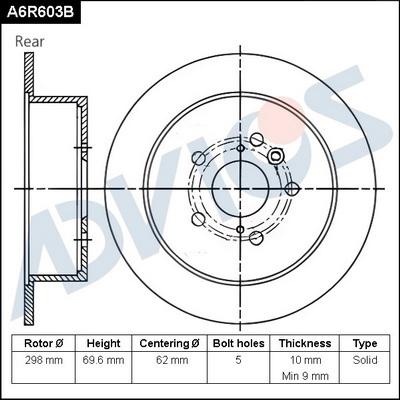 Advics A6R603B - Discofreno autozon.pro