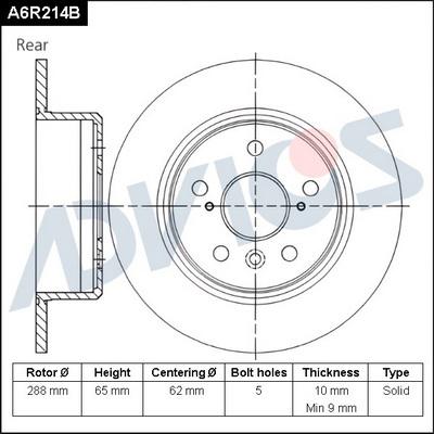 Advics A6R214B - Discofreno autozon.pro