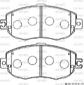 Advics A1N055 - Kit pastiglie freno, Freno a disco autozon.pro