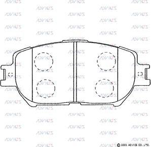 Advics A1N073 - Kit pastiglie freno, Freno a disco autozon.pro