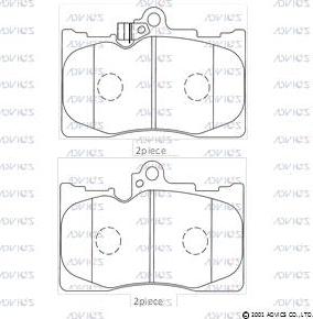 Advics A1N166 - Kit pastiglie freno, Freno a disco autozon.pro